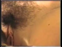 Slut's dirty hairy pussy got dog oral sex